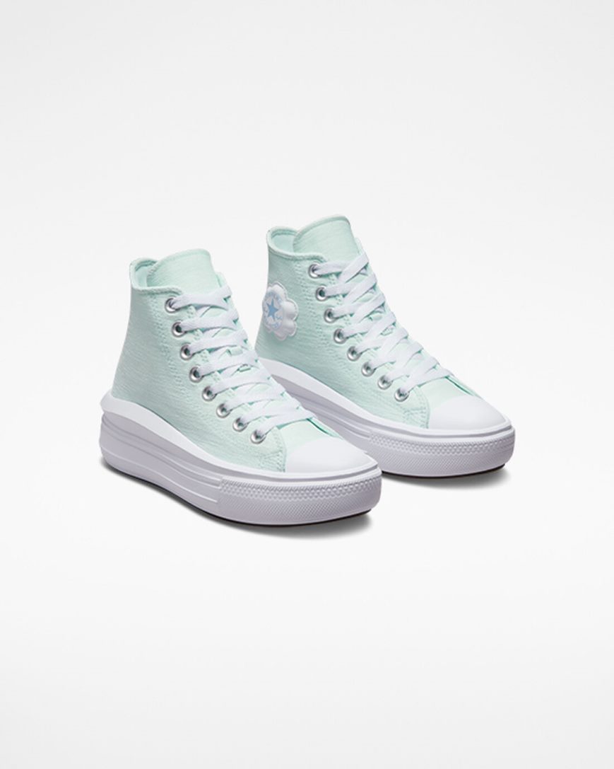 Zapatos Plataforma Converse Chuck Taylor All Star Move Cloud Patch Altas Niña Azules | PE L84E02